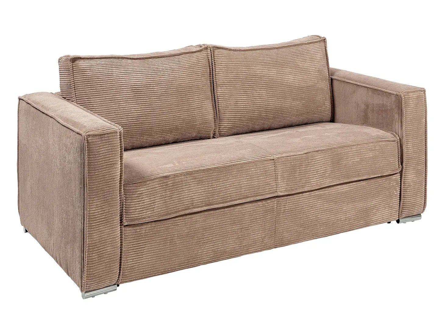 Sofá cama de 3 plazas de pana en color topo - 140 cm - 14 cm LORETO