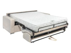 Sofá cama de 3 plazas de pana beige - 140 cm - 22 cm CALITO