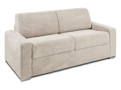 Sofá cama de 3 plazas de pana beige - 140 cm - 22 cm CALITO