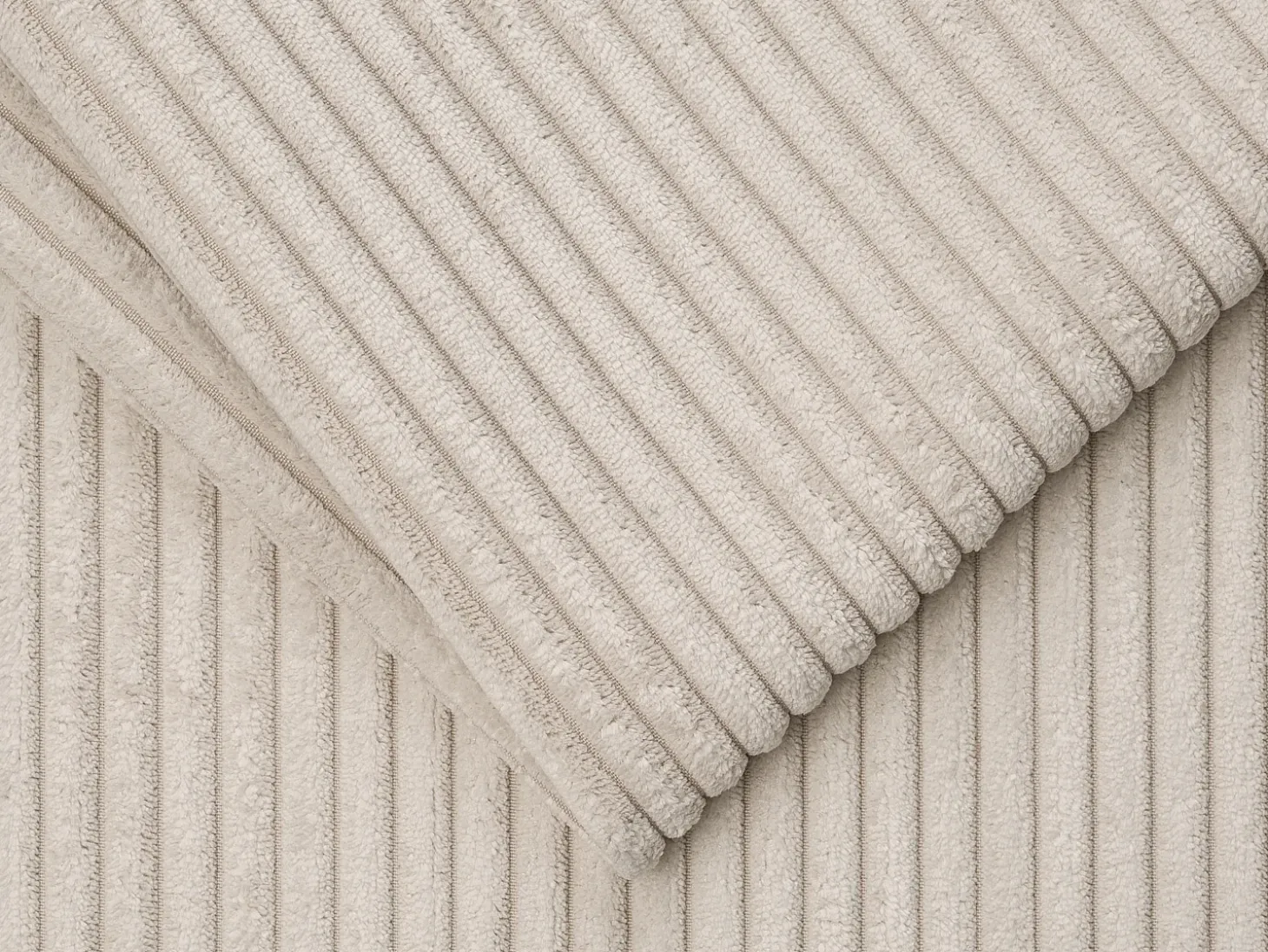 Sofá cama de 3 plazas de pana beige - 140 cm - 22 cm CALITO