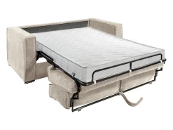 Sofá cama de 3 plazas de pana amarillo mostaza láminas de 14cm LORETO
