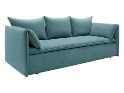 Sofá cama de 3 plazas de pana azul TEODORA