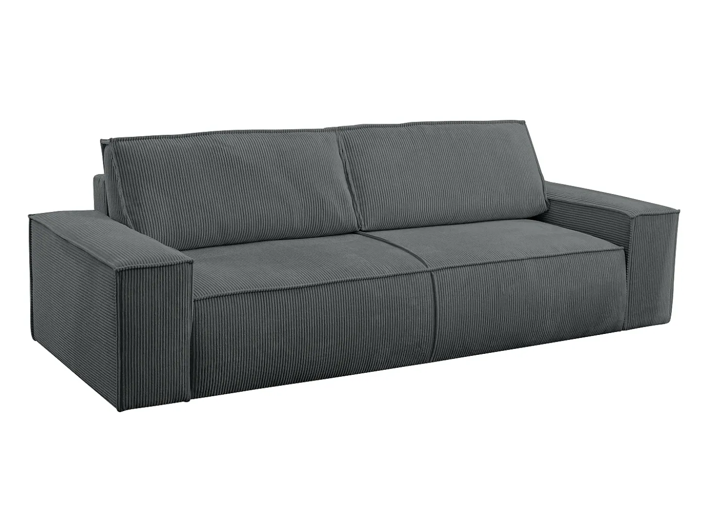 Sofá cama de 4 plazas de pana gris gris antracita - AMELIA