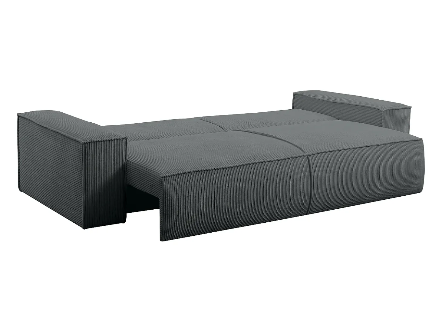 Sofá cama de 4 plazas de pana gris gris antracita - AMELIA