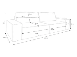 Sofá cama de 4 plazas de pana gris gris antracita - AMELIA
