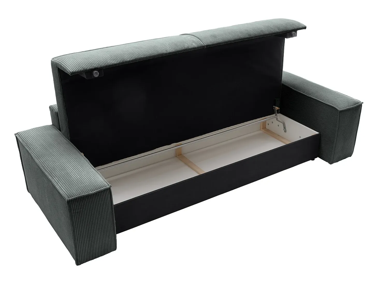 Sofá cama de 4 plazas de pana gris gris antracita - AMELIA