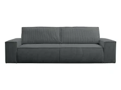 Sofá cama de 4 plazas de pana gris gris antracita - AMELIA