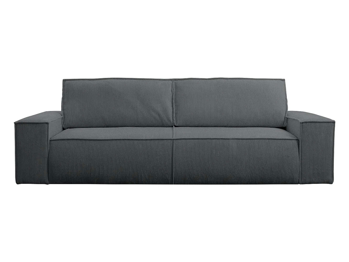 Sofá cama de 4 plazas de pana gris gris antracita - AMELIA