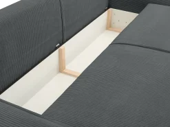 Sofá cama de 4 plazas de pana gris gris antracita - AMELIA