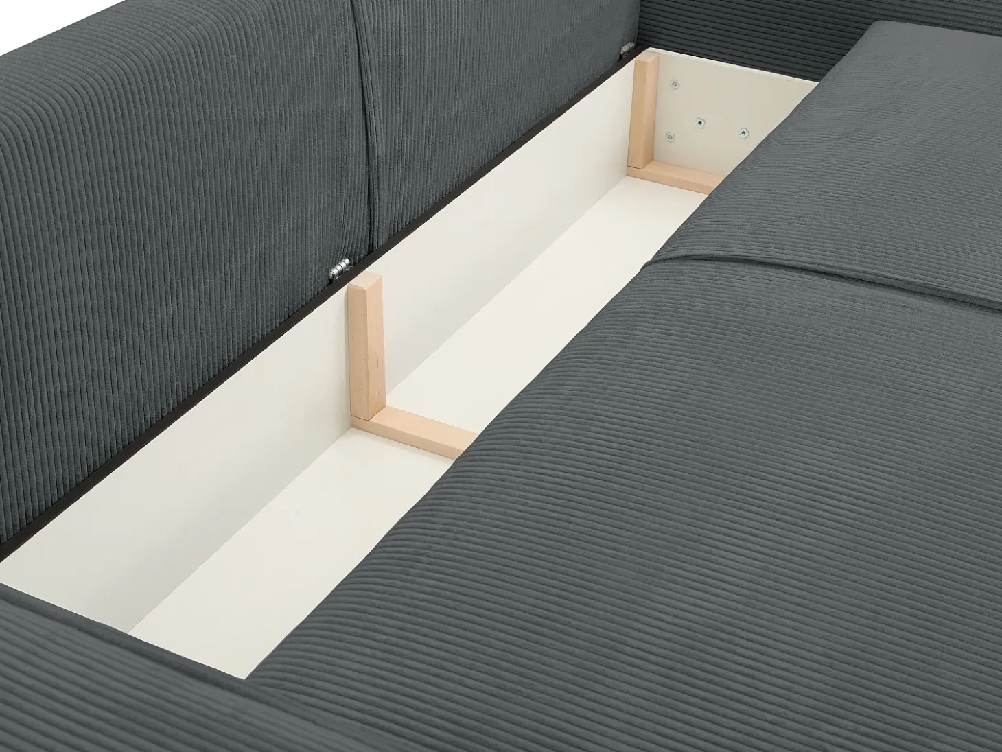 Sofá cama de 4 plazas de pana gris gris antracita - AMELIA