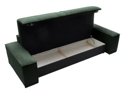 Sofá cama de 4 plazas de pana verde pino - AMELIA de Pascal Morabito