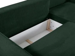 Sofá cama de 4 plazas de pana verde pino - AMELIA de Pascal Morabito