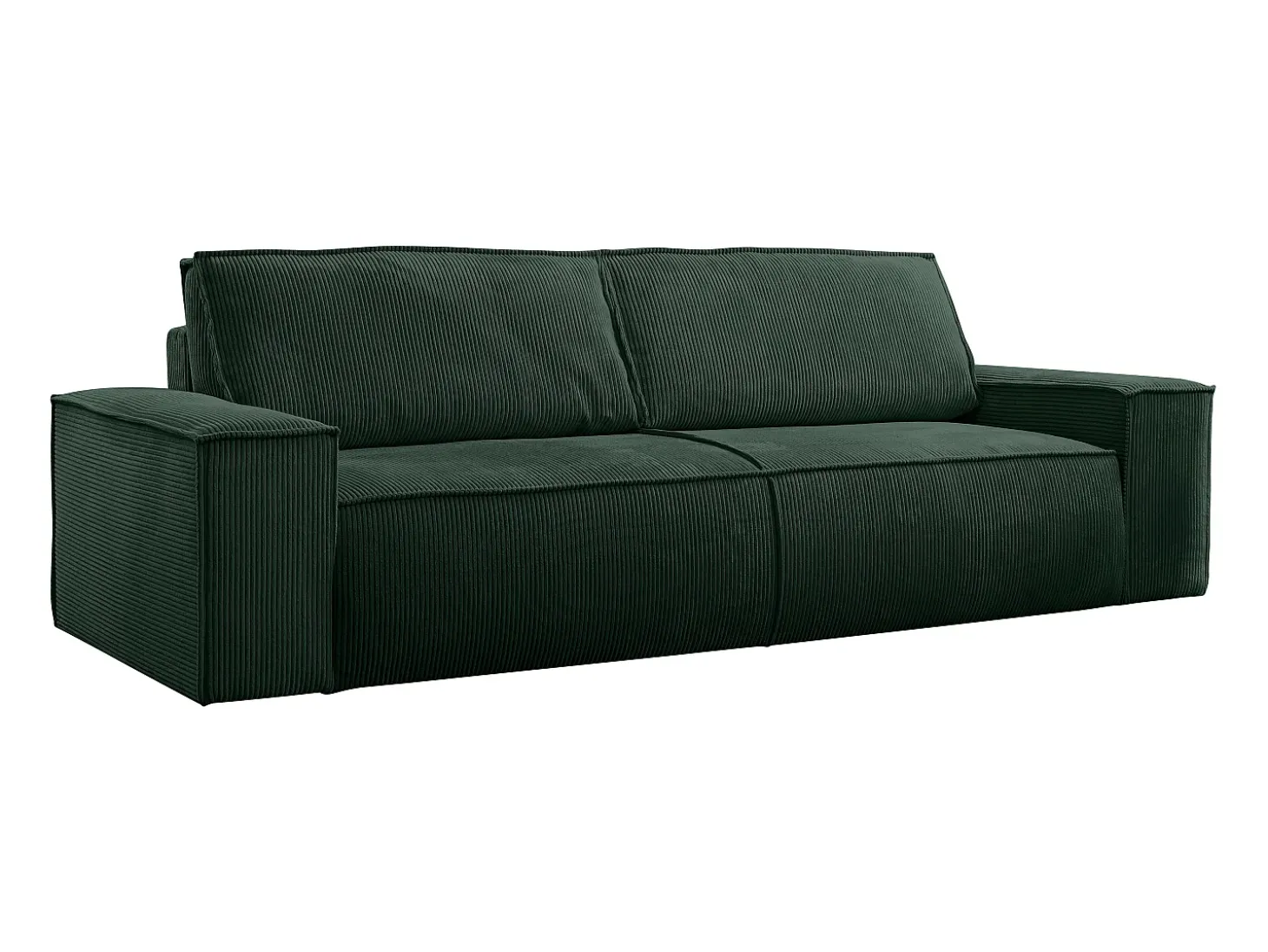 Sofá cama de 4 plazas de pana verde pino - AMELIA de Pascal Morabito