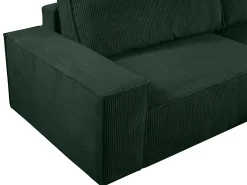 Sofá cama de 4 plazas de pana verde pino - AMELIA de Pascal Morabito