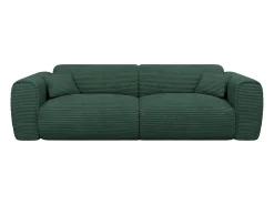 Sofá cama de 4 plazas de pana verde pino POGNIA