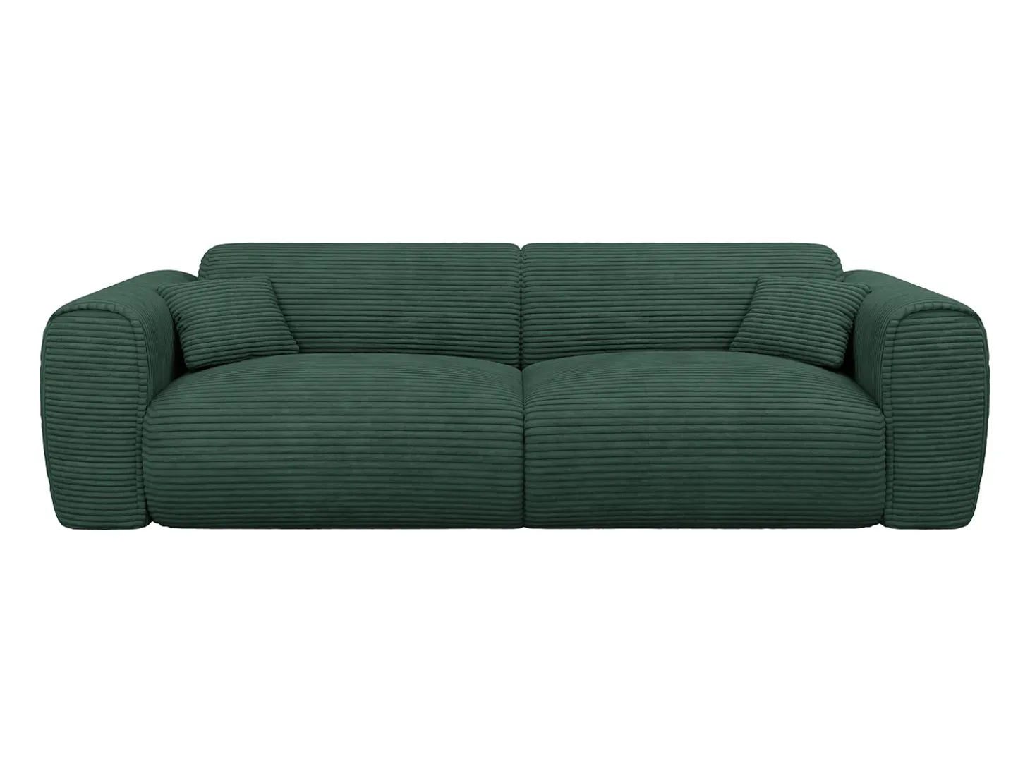 Sofá cama de 4 plazas de pana verde pino POGNIA