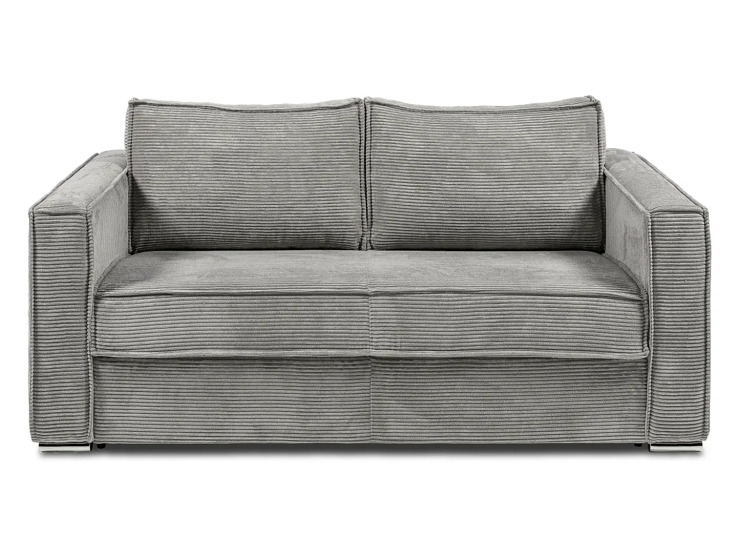 Sofá cama de 3 plazas de pana gris claro - 140 cm - 14 cm LORETO