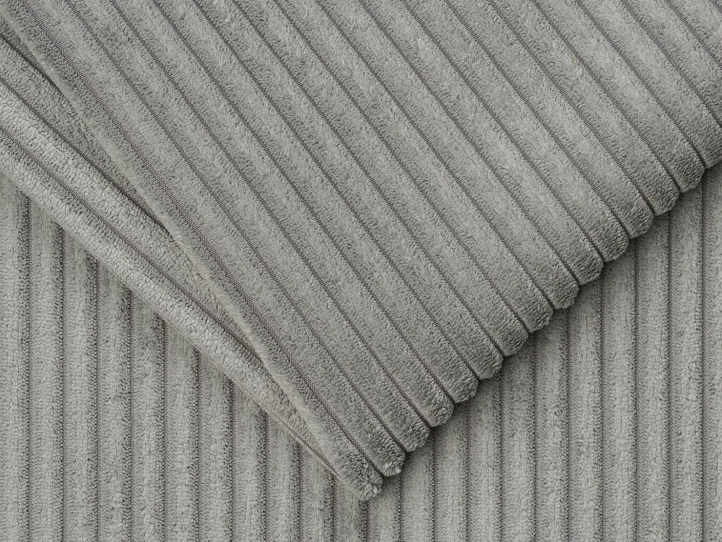 Sofá cama de 3 plazas de pana gris claro - 140 cm - 14 cm LORETO