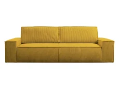 Sofá cama de 4 plazas de pana amarillo AMELIA