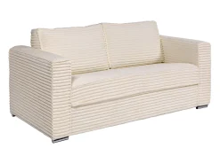 Sofá cama de 3 plazas de pana beige láminas LORETO