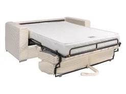 Sofá cama de 3 plazas de pana beige láminas LORETO