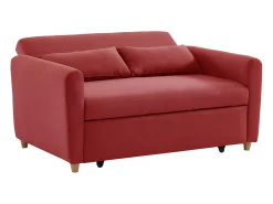 Sofá cama de 2 plazas de tela rojo AYLA