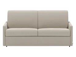 Sofá cama de 3 plazas de tela tipo italiano gris - Colchón de espuma 18 cm - CALIFE