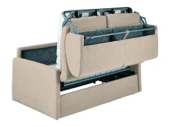 Sofá cama de 3 plazas de tela tipo italiano gris - Colchón de espuma 18 cm - CALIFE