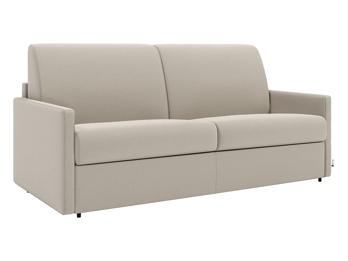 Sofá cama de 3 plazas de tela tipo italiano gris - Colchón de espuma 18 cm - CALIFE