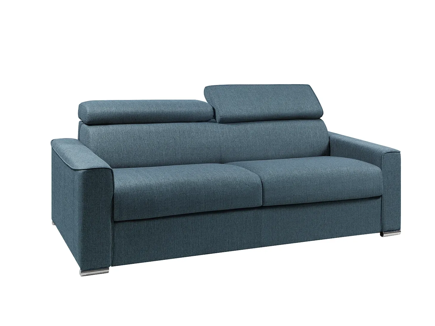 Sofá cama de 4 plazas de tela de apertura rápida Gris colchón - VIZIR