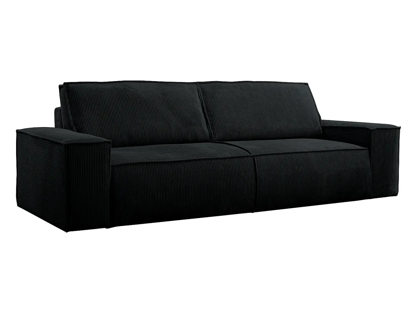 Sofá cama de 4 plazas de terciopelo negro AMELIA