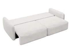 Sofá cama de 3 plazas de tela texturizada beige VOPOZA