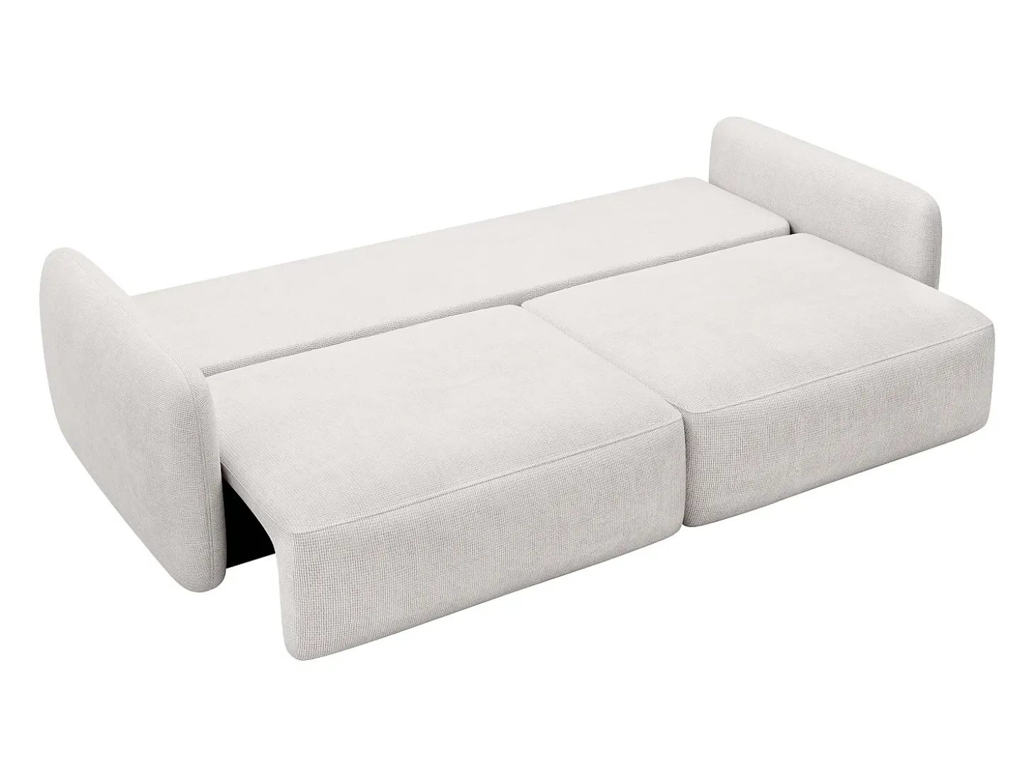 Sofá cama de 3 plazas de tela texturizada beige VOPOZA