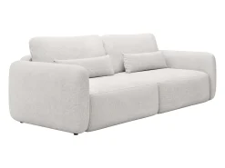 Sofá cama de 3 plazas de tela texturizada beige VOPOZA