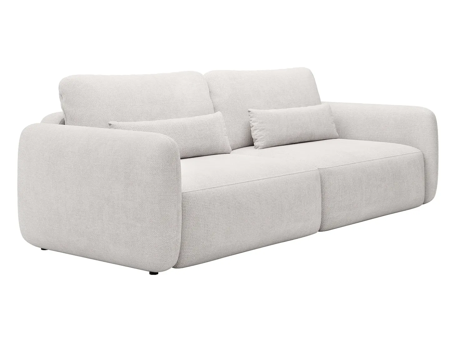 Sofá cama de 3 plazas de tela texturizada beige VOPOZA