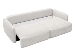 Sofá cama de 3 plazas de tela texturizada beige VOPOZA