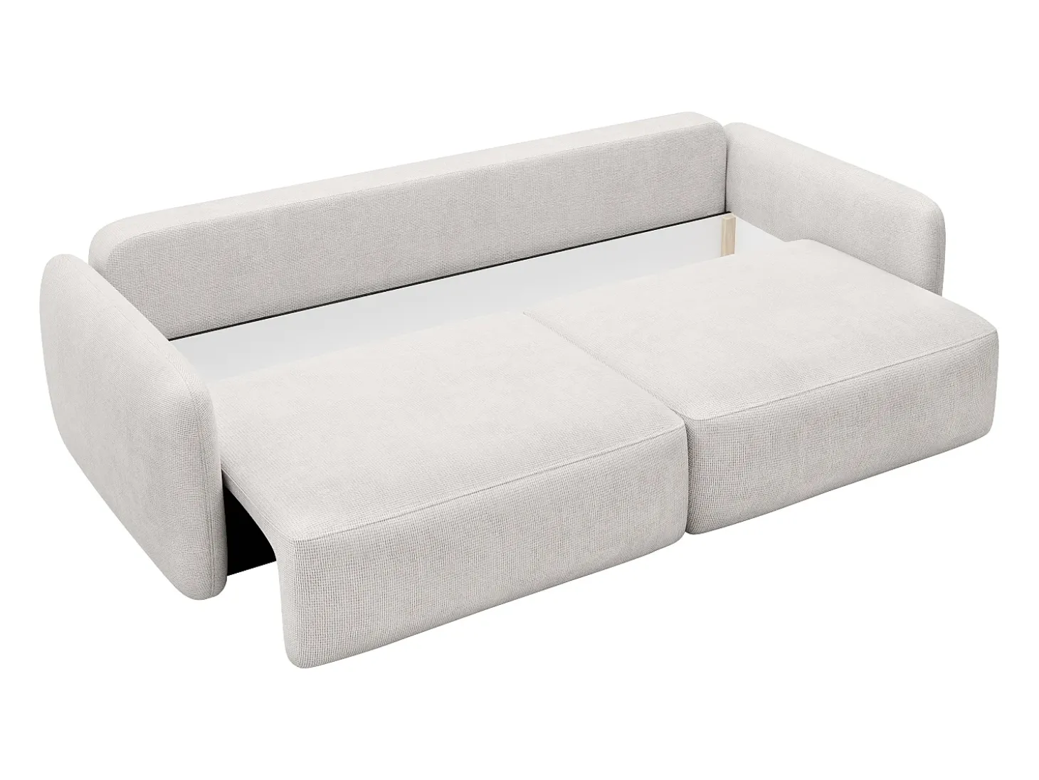 Sofá cama de 3 plazas de tela texturizada beige VOPOZA