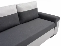 Sofá cama de 3 plazas de tela antracita y gris claro GABY II