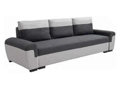 Sofá cama de 3 plazas de tela antracita y gris claro GABY II