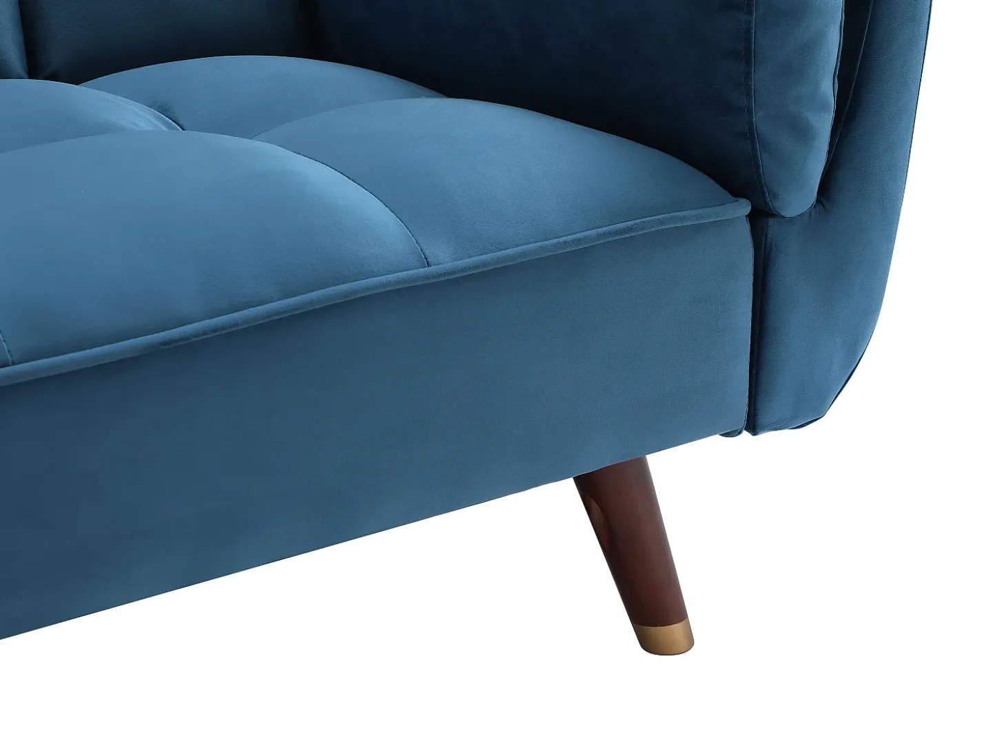 Sofá cama de 3 plazas de terciopelo azul GULCAN