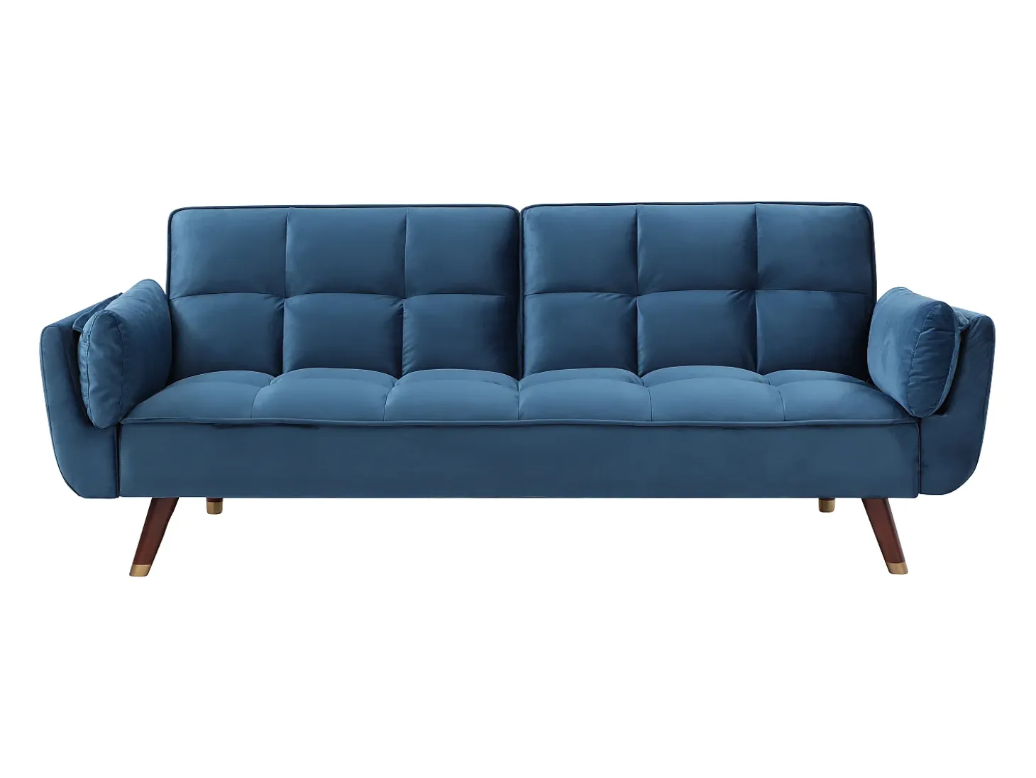 Sofá cama de 3 plazas de terciopelo azul GULCAN
