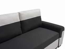 Sofá cama de 3 plazas de tela negro y gris claro GABY II