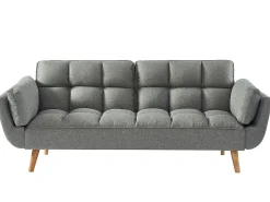 Sofá cama de 3 plazas de tela LOELINE gris chiné. Made for Design