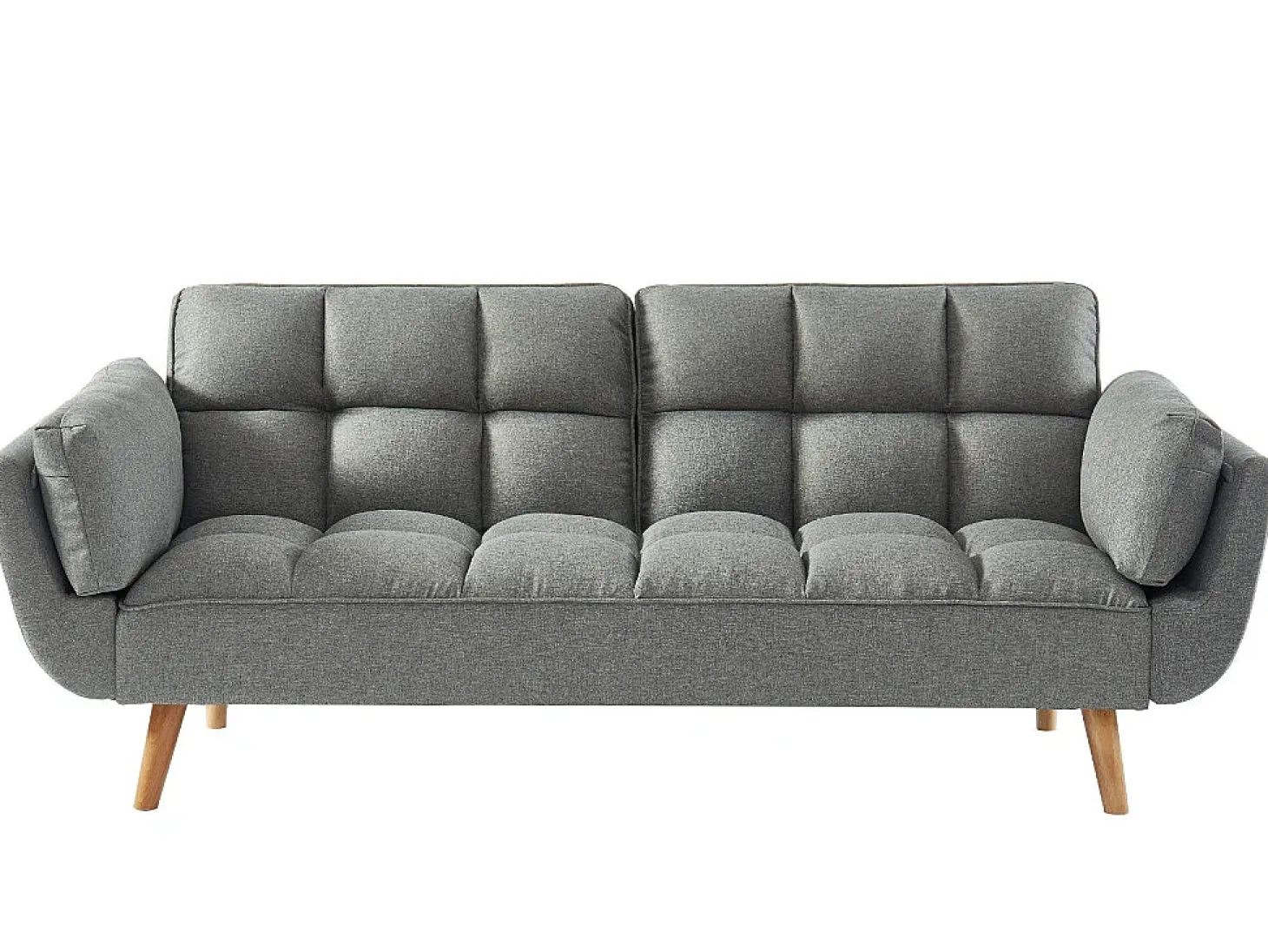 Sofá cama de 3 plazas de tela LOELINE gris chiné. Made for Design