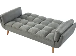 Sofá cama de 3 plazas de tela LOELINE gris chiné. Made for Design