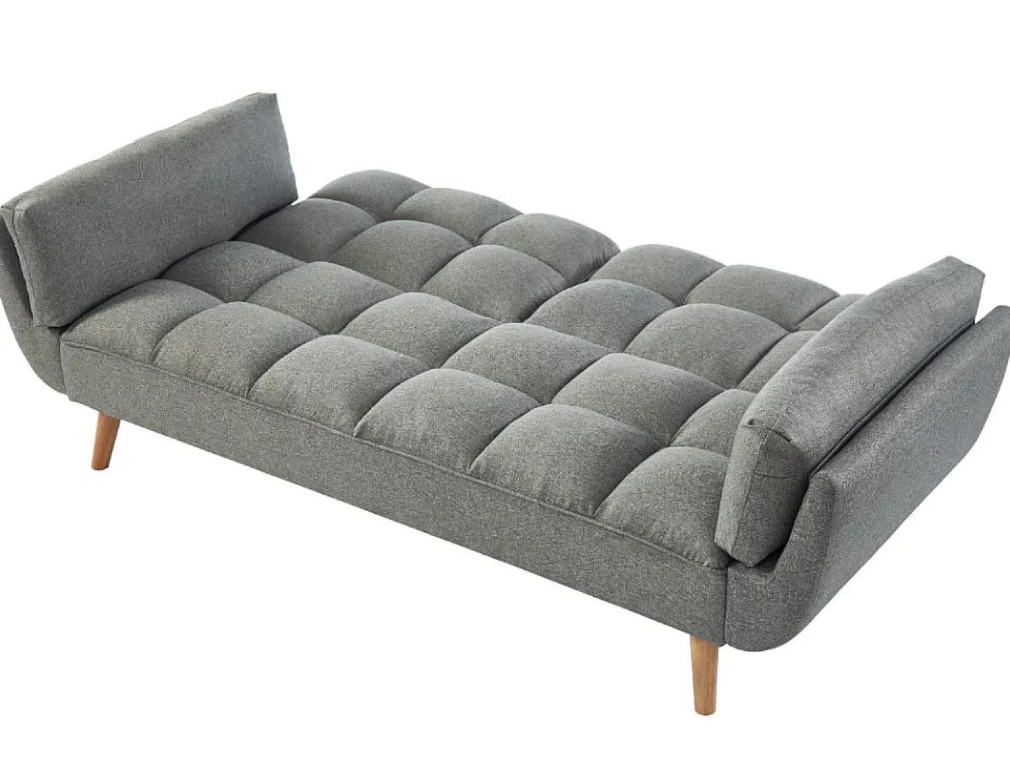 Sofá cama de 3 plazas de tela LOELINE gris chiné. Made for Design