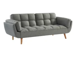 Sofá cama de 3 plazas de tela LOELINE gris chiné. Made for Design