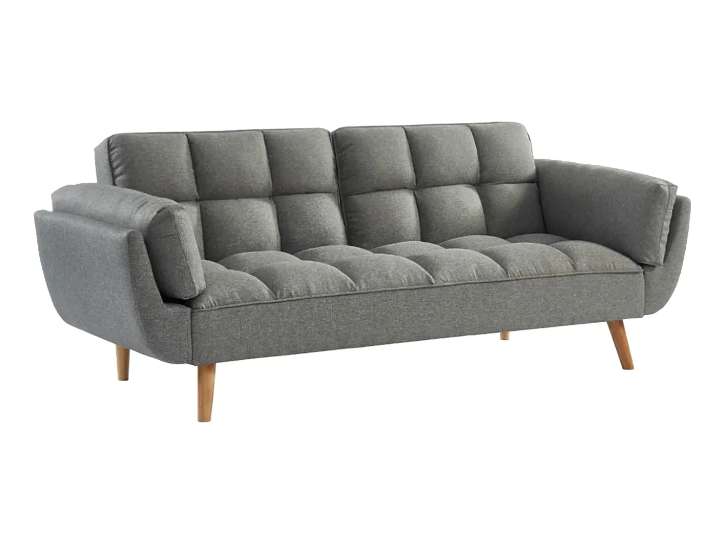 Sofá cama de 3 plazas de tela LOELINE gris chiné. Made for Design