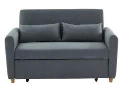 Sofá cama de 2 plazas de tela gris AYLA