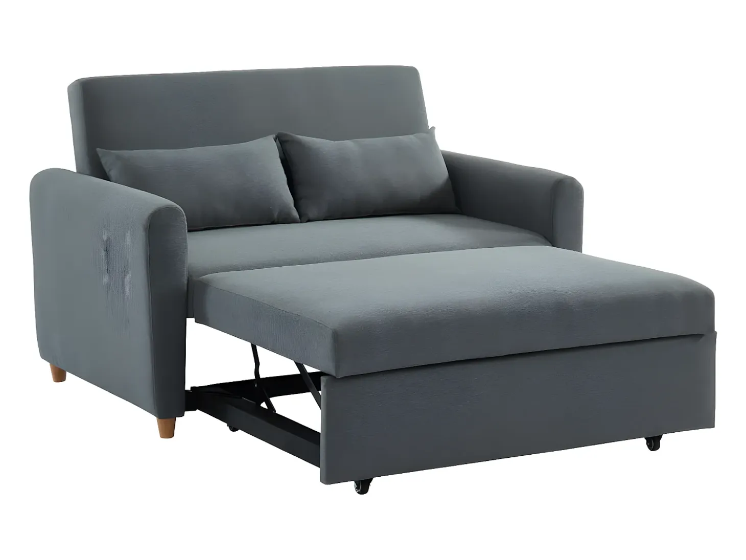 Sofá cama de 2 plazas de tela gris AYLA